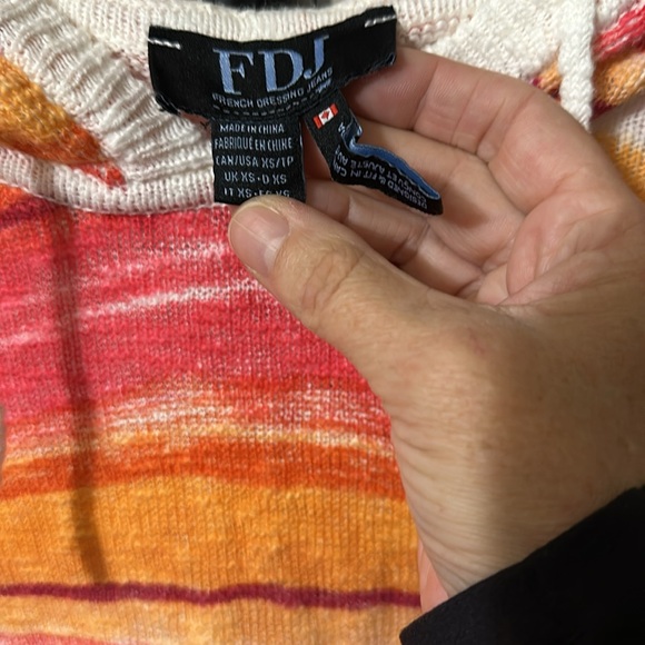 ⭐️Like New FDJ Oversized Hand Painted Horizontal Sunset Oversized Hoodie PTP 19” - Picture 8 of 9